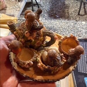 Rustic Bird Figurine with Nest Details